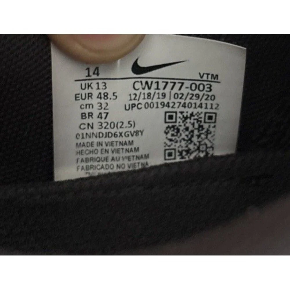 Nike React Miler Running Shoes Mens Size 14 Black White Sneakers CW1777-003